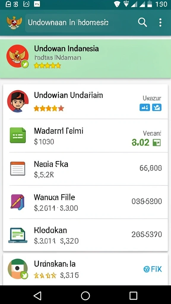 Menu utama dengan navigasi yang sederhana.