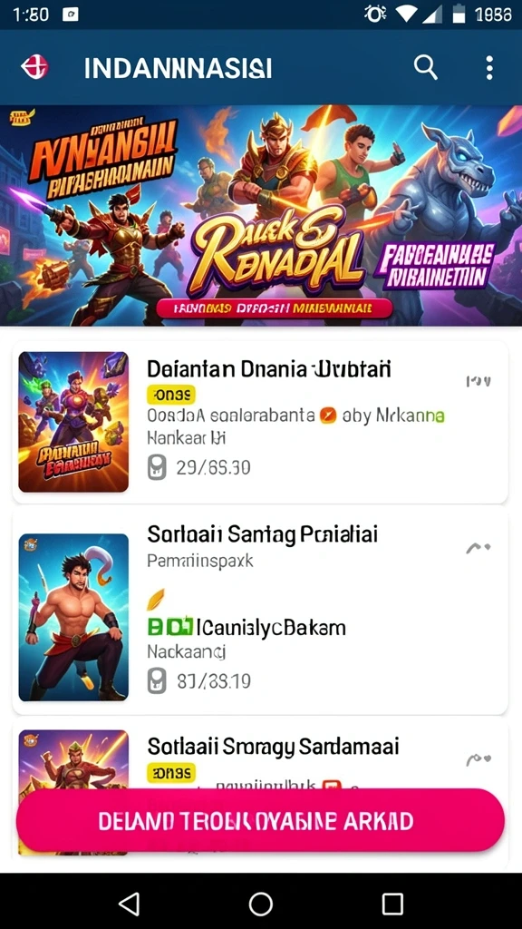 Tampilan utama dengan gulungan dan simbol yang menarik.