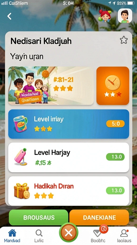 Karakter unik yang menambah keseruan bermain.