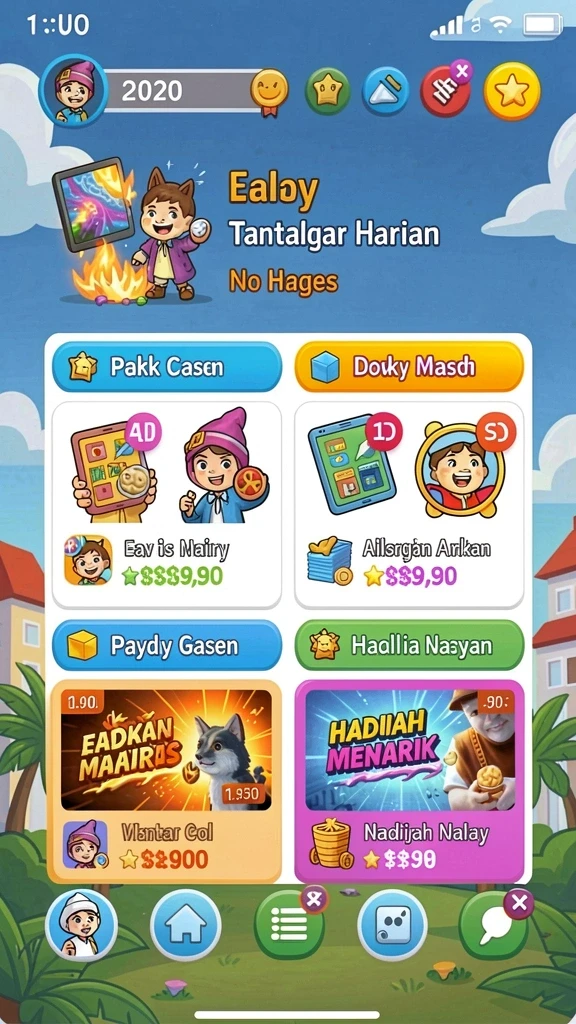 Tampilan antarmuka pengguna yang cerah dan menarik.
